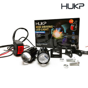 PMShop HUKP Mini Driving Light High and Low Beam Yellow / White LED Aniti Fog For Cars / Motorcycle Universal Korean Led Chip 1Pair