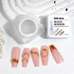 Clear Semi Solid Nail Magic Mirror powder Molding Glue Used with Mirror Powder UV LED DIY Manicure Dual color mirror powder for nails