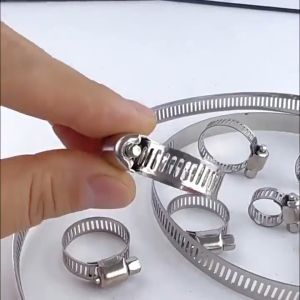 50pcs Adjustable Metal Hose Clamp Stainless Steel Water Pipe Clamp Fuel Line Pipe Clip