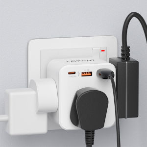 LENCENT 3-Side Cube PD&QC 3.0 20W Multi Plug Extension 3 Way 3 Plugs Socket Adapter 6-in-1 Cube Electrical Extender Outlet Adaptor USB Wall Charger Plug Expander