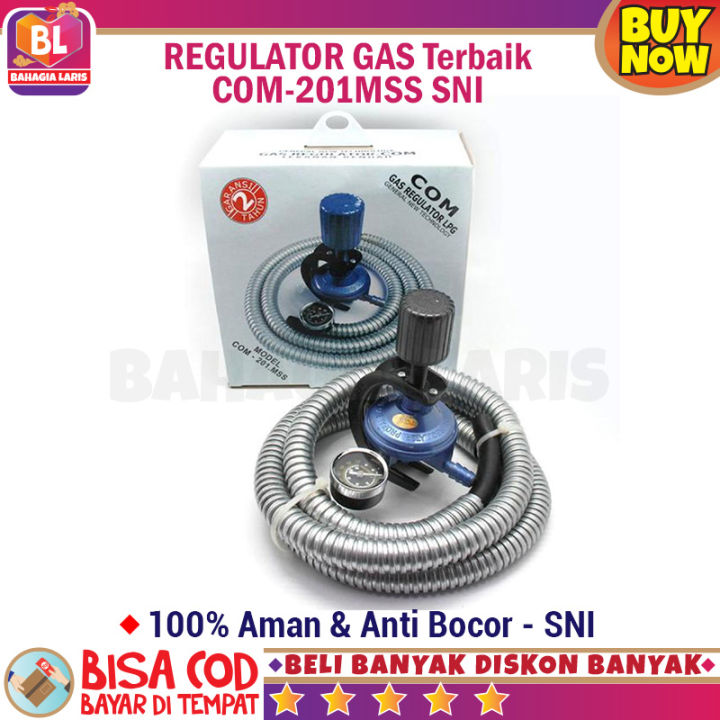 REGULATOR GAS Terbaik COM201MSS SNI Paket Regulator Kompor Gas plus