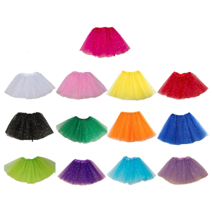 Cô Gái Ba Lê Dancewear vải tuyn xếp lớp Váy Với kim sa hình sao Cho Các Bên Và Lễ Kỷ niệm Công Chúa Mini Váy váy tutu