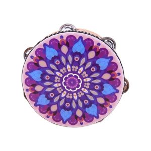OWMXZL Wooden Tambourine for Adults Metal Jingles 8 Inch Handheld Drum Durable Pleasant Percussion Instrument for Band Performance