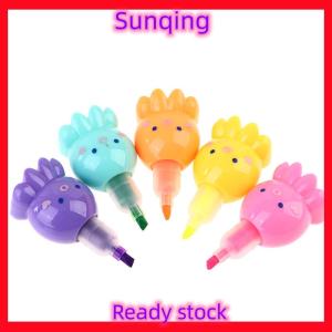 SQ Stationery [Flash Sale] ชุดปากกามาร์กเกอร์เรืองแสงปลาหมึก5สีปากกาไฮไลท์ปากกาไฮไลต์การวาดภาพ