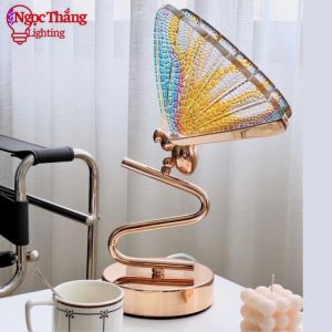 Đèn để bàn làm việc phòng ngủ cao cấp hình bướm đa sắc 8W Led 3 chế độ màu DB110 Ngọc Thắng