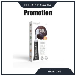 Ready Stock (New) Ecohair - Hair Dye Color Comb Dark Brown (5 Sachets) / Hair Colouring