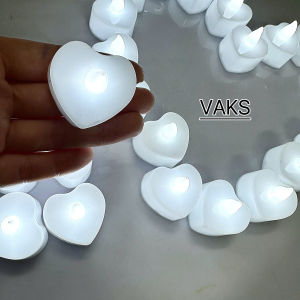 Combo 3 đèn NẾN TRÁI TIM ánh sáng TRẮNG điện tử nhỏ lãng mạn LED cầu hôn đạo cụ đèn trang trí tiệc cưới sinh nhật