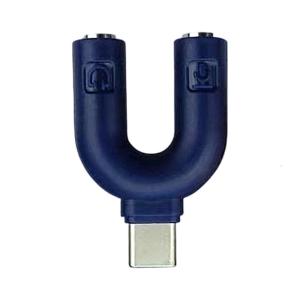 USB C to Double 3.5mm Splitter Adapter Compatible for Type C Phone Devices Enables Two Way Audios Sharing For Movie Night