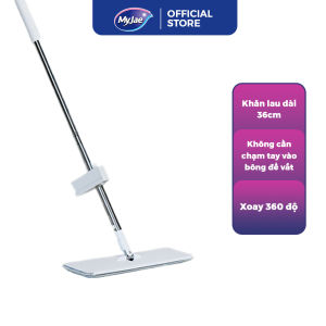 [FLASH SALE 15.12] Cây lau nhà tự vắt kháng khuẩn Ag+ phẳng sợi fiber xoay 360 độ thông minh lau sạch nhanh khô MyJae Đài Loan