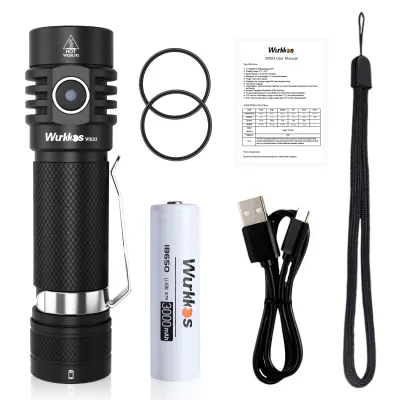 Wurkkos WK03 LED Flashlight 18650 Torch 1800LM ATR Luminus SST40 Rechargeable USB C Light IP68 Waterproof for Hiking Camping