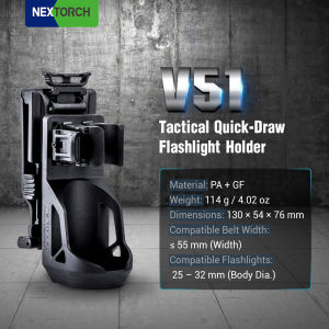 NEXTORCH V51 Quick-Draw Flashlight Holster compatible with lights from 25-32mm