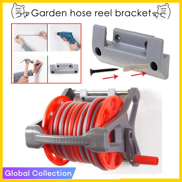 【Upgraded】1pc Garden Hose Reel Holder PVC Wall Mounted Hanger Water Hose  Reel Holder Wall Mount Garden Storage Water Pipe Fixing Bracket Lazada PH