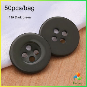 Harper กระดุม 50 เม็ด/แพ็ค สําหรับตกแต่งเสื้อผ้า ซ้อมผ้า อุปกรณ์ตกแต่ง งาน DIY Clothing buttons