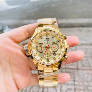 Đồng hồ nam dây kim loại ANBSHOP 0RIENT 807 6 kim size 42mm nhiều màu  chống nước 3atm vỏ thép không gỉ