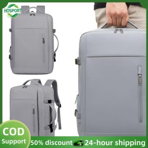 【HOSPORT】 Nylon Work Backpack Adjustable Strap with Zipper for Women Men Travel 【1-3 days delivery】