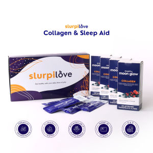 Slurpilove Moon Glow Jelly - 4 Boxes (28 sticks): For Stress Relief Restful Sleep and Skin Glow-Up