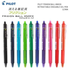 Pilot Frixion Ball Knock Retractable Erasable Gel Ink Pens,fine Point, -  0.5 mm - Blue Ink- Value Set of 5 & 6 Gel Ink Pen Refill Pack