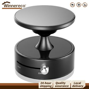 Magnetic Car Phone Mount with Double-Side Vacuum Adsorption Adjustable for Dashboard and Mirror Strong Hold Easy to Use in Vehicles and Fitness Centers