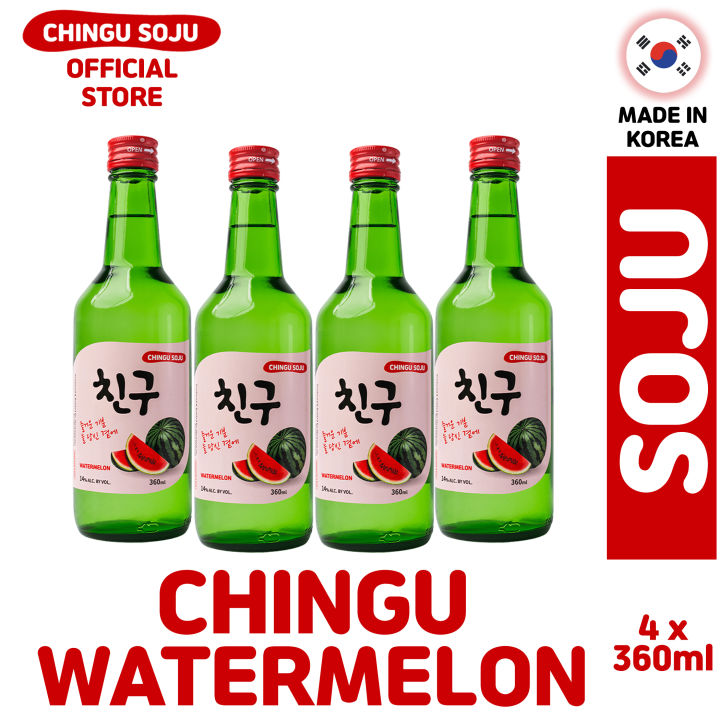 Chingu Soju Watermelon 360ml x 4 bottles | Lazada PH