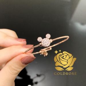 Gelang Anak Mickey Titanium Lapis Emas 18k ANTI KARAT mata swarovski perhiasan anak kado hadiah
