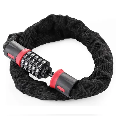 SGBIKE 5 Digit Resettable Combination Heavy Duty Anti-Theft Bicycle Lock 0.6 Meter Long Bike Chain Lock for e-Bikes Motorcycles Bicycles Doors Gates Fences Grills Scooter