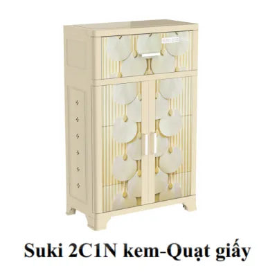 Tủ giày dép SUKI 2 Cánh-1Ngăn thiết kế kệ giày dép có ngăn kéo tủ cửa cánh chống bám bụi cứng cáp màu sắc décor tủ nhựa Duy Tân