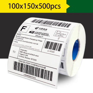 A6 Sticker roll 100x150mm 350/500pcs Air Waybill Shipping Label Waterproof Scratch proof Anti Oil for use with Direct Thermal Printers Label Sticker Fast delivery