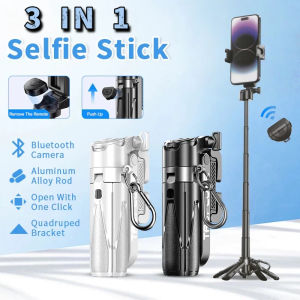 Selfie Stick 3 in 1 Foldable Pocket Mini Extendable Phone With Bluetooth Remote Shooting Video Live Vlog