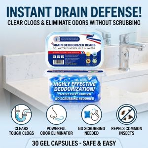 Multi Purpose Drain Cleaner Gel Balls Powerful Clog Remover Fast Acting Kitchen Sink Bathroom Pipe Deodorizer Safe Non Toxic Household Cleaning Supplies