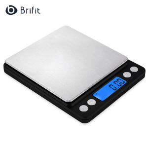 Brifit Upgraded Kitchen Scale 500g/ 0.01g Digital Scale High-precision Pocket Food Scale Multifunctional Pro Scale with Back-Lit LCD Display Tare PCS Features Stainless Steel