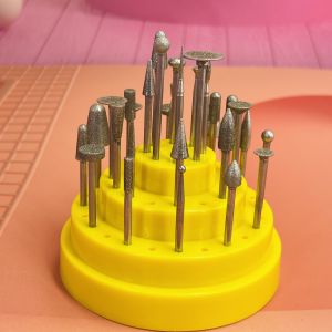 30 PCS 2.35mm Dental Sintered Diamond Point Polisher Shank Rotary Bur - Autoclavable Box with 48 Holes Safe and Reliable Diamond Burs for Dental Applications