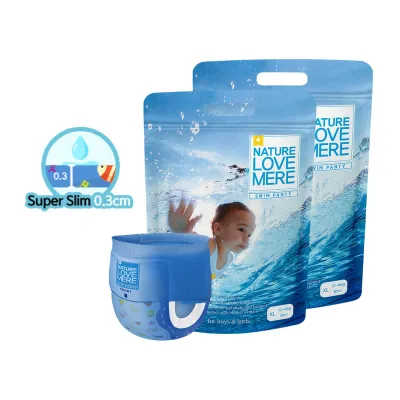 NatureLoveMere - Swimming Diaper Pant for Toddler 6pcs Size XL| Hypoallergenic | 0.3mm thickness comfort