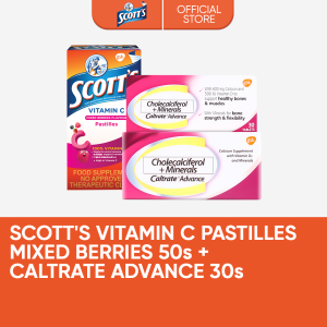 Scott’s Pastilles Mixed Berries 50s and Cholecalciferol + Minerals (Caltrate Advance) 30 tablets
