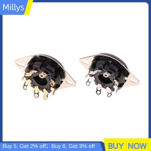 Millys 1PC 8Pin Bakelite Ống ổ cắm cơ sở s8wpf Bakelite mạ vàng cho kt88 6550 6sn7 el34 ống chân không khuếch đại