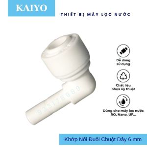 Co Nối Góc 1 Đầu Cắm Dây 6 - 1 Đầu Nhấn Dây 6 Cút Đuôi Chuột Dây 6 Cho Máy Lọc Nước
