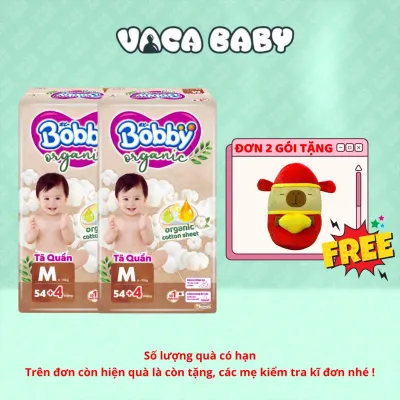 Combo 2 Gói Tã Bỉm Quần Cao Cấp Bobby Organic Siêu Mềm Khô Thoáng Cho Bé Size M58 L52 XL50 XXL46 XXXL35