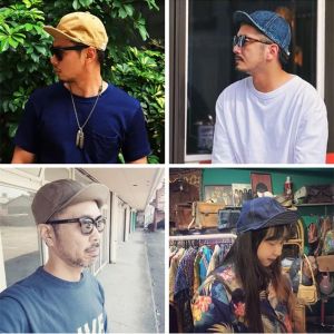 Maden brand tooling style boys and girls hip-hop personality American retro street solid color denim ins net red male youth casual thin cowboy hat short brim hat