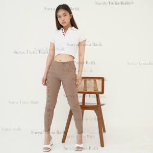 Elizabeth Pants / Chino Pants Wanita Bahan Tebal Stretch