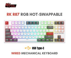 【SG】 Royal Kludge RK R87 Hot Swappable Wired RGB Mechanical Gaming Keyboard - 87 keys (Tenkeyless)