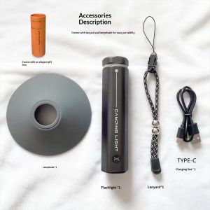 Telescopic Multifunctional Camping Light 2-in-1 LED Flashlight & Lantern Magnetic Base Type-C Rechargeable Portable 6 Modes Torch for Outdoor Camping Hiking & Emergency Use