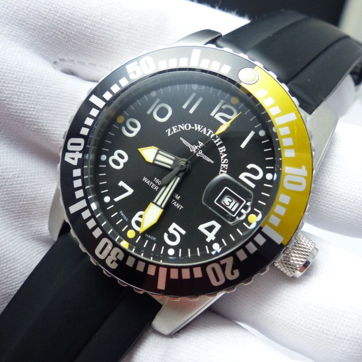 ZENO-WATCH BASEL ダイバーズウォッチ 6349-515 Zeno watch basel Airplane Diver Quartz watch Ref. 6349 - 515 Black