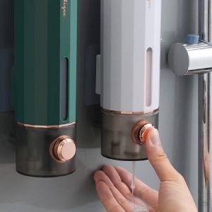 Hộp đựng sữa tắm dầu gội nước rửa tay chất liệu ABS gắn treo tường tiện lợi