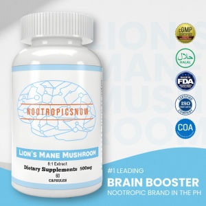 Nootropicsnow Lion’s Mane Mushroom 500mg 8:1 Extract 60 Capsules Brain Booster for Memory NGF and Cognitive Health
