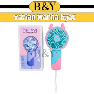 [TANPA KABEL] MINI FAN CUTE AESTHETIC | PREMIUM MINI FAN | Tipe Cincin LED 3 Speed Gear Telinga Tali