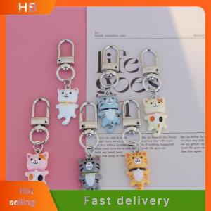 HB Cartoon Cat Phone Strap Keychain Bag Decor For Women Girls Cute Long-tailed Cat Anti Lost Cellphone Chain Pendant Phone Lanyard