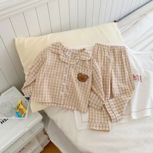Autumn New Kids Clothes Cotton Girls Pajamsa Long Sleeve Boys Bear Sleepsuit Korean Casual Children Pajamas for Kids Sleepwear2026