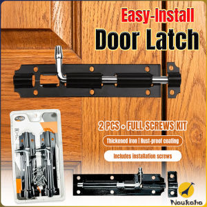 Naukaha 2Pcs Easy-Install Barrel Bolt Lock - Durable Iron Slide Latch For Doors Cabinets & More