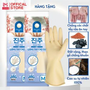 Hàng Tặng Không Bán - Bộ 2 Đôi Găng Tay Cao Su Tay Lửng Ngọc Trai Size M