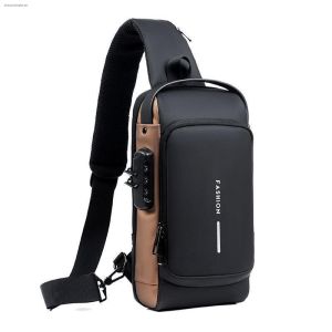 [ReadyStock] Waterproof Men Crossbody Bag TSA Anti-theft Chest Bag Password Lock Sling bag USB Charging Cross Body Bag Men 2022 NEW
