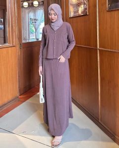 Bellania One Set - Setelan Wanita Terbaru Set Atasan + Rok Kekinian Mewah Baju Kondangan Lebaran COD